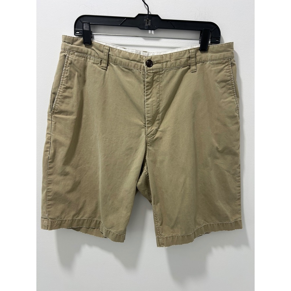 Dockers Mens Khaki Tan Chino Shorts 100% Cotton Flat Front Size 34